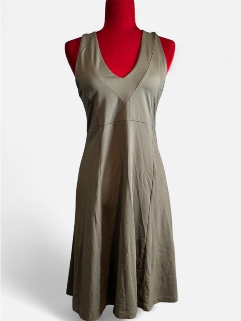Patagonia Olive Green Backless V-Neck Sundress